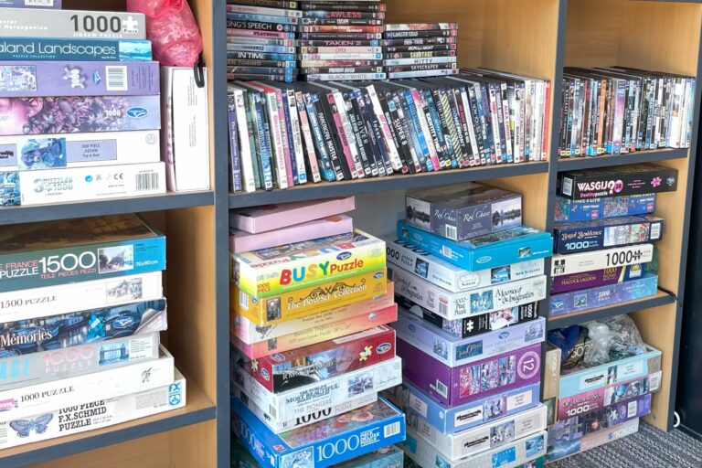 Freeman Court's extensive puzzle collection