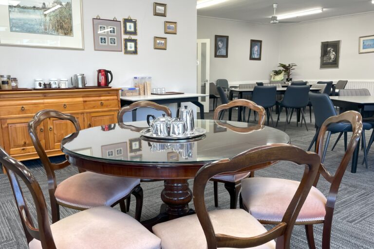 Comfortable seating area in one of Freeman Court's many shared spaces